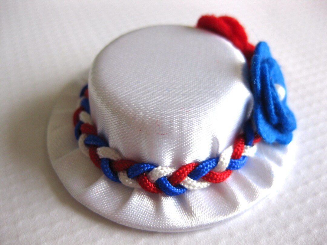 Red White and Blue Baby Hair Clips Patriotic Mini Hat Hair Clips for