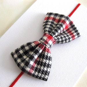 Plaid Baby Bow Headbands Christmas Headband Baby Hair Bands Red Black White Baby Bow Headband Girls Hair Bow Flannel Big Hair Bows image 2