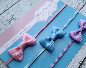 Baby Headbands ~ Baby Hair Bands ~ Infant Headbands ~ Newborn Headbands ~ Mini Bow Headbands Baby Gift Set ~ Baby Shower and Homecoming Gift