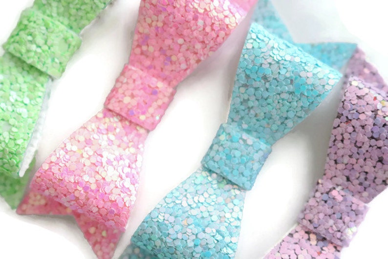 Glitter Bow Headband Baby Bow Headband Baby Hair Bands Mini Bow Headband Nylon Headband Headband for Babies Baby Headband Set image 3