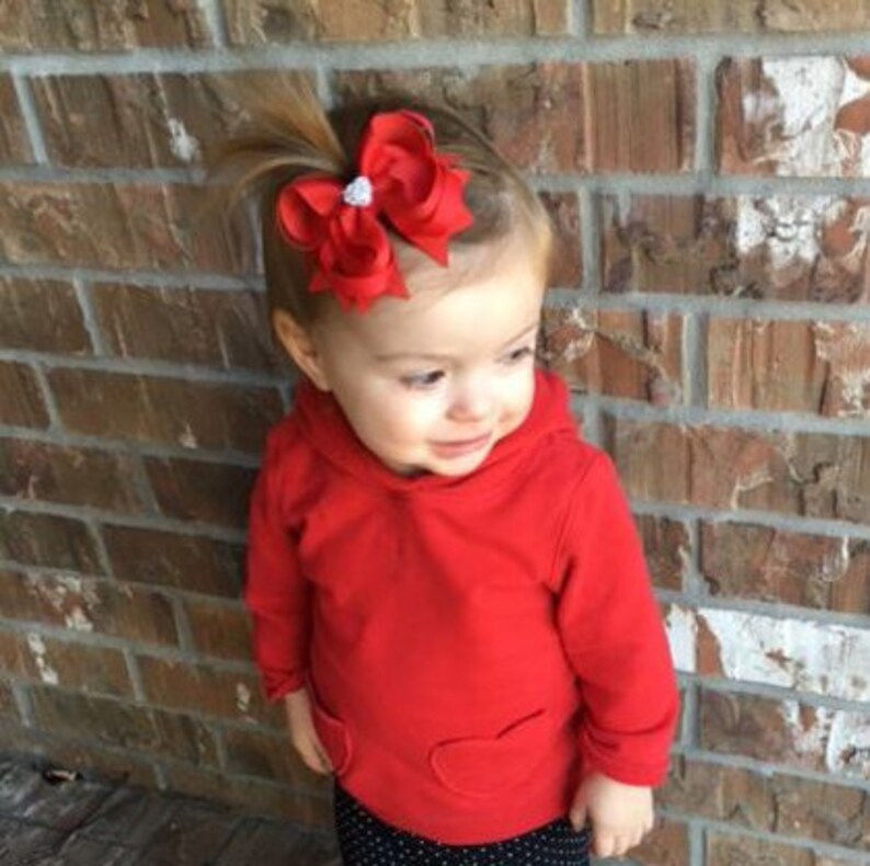 Red Boutique Hair Bow Girls Hair Bow Toddler Hair Bow Etsy