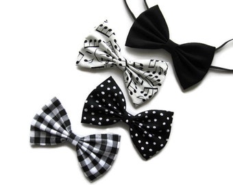 Black and White Baby Headbands - Baby Hair Bands - Fabric Bow Headbands - Classic Bow Headbands - Mini Bow Headbands - Hair Bows for girls