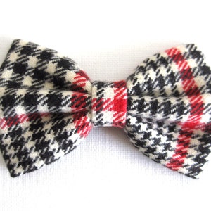 Plaid Baby Bow Headbands Christmas Headband Baby Hair Bands Red Black White Baby Bow Headband Girls Hair Bow Flannel Big Hair Bows image 4