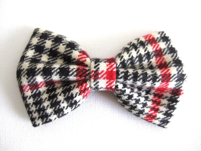 Plaid Baby Bow Headbands Christmas Headband Baby Hair Bands Red Black White Baby Bow Headband Girls Hair Bow Flannel Big Hair Bows image 4