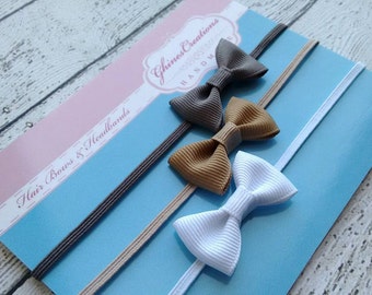 Baby Headbands ~ Baby Hair Bands ~ Infant Headbands ~ Newborn Headbands ~ Mini Bow Headbands Baby Gift Set ~ Baby Shower and Homecoming Gift