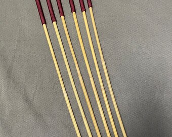 The Thick and Thuddy Heavy Duty Punisher Dragon Cane Six Set - Punishment Canes / BDSM Canes - 110 cms L & 10-13 mm D - 16” Burgundy Handles