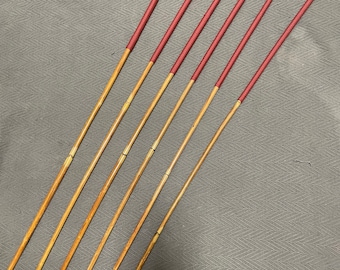 Golden / Honey Smoked Dragon Canes / Whipping Canes Six of the Best Set of 6 Dragon Canes  - 14” BRICK RED Paracord Handles   - 95 - 98  cms