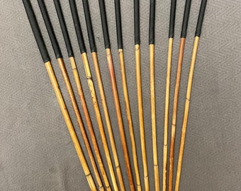 SALES SPECIAL - Set of 12 Classic Dragon Rattan Punishment Canes / School Canes / BDSM Canes - Black Paracord Handles - 95 to 100 cms Length