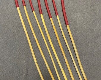 Set of 7 Classic Kooboo Rattan Punishment canes / School Canes / BDSM Canes - - BRICK RED Paracord Handles