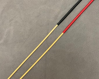 The Scorpion - Long and Whippy Classic Dragon Cane / Punishment Cane - 105 cms L  & 8 - 9 mm Diameter - 14" BLACK/RED  Paracord  Handles