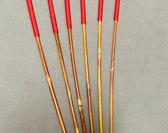 Smoked Dragon Canes SELECT Six of the very best Set - 14” Imperial Red Paracord Handles   - 95 - 98  cms L & 7 - 12.5 mm D