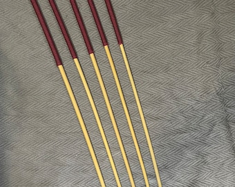 Knotless Dragon Cane / No Knot Dragon Canes / School Canes Set of 5  - 95 cms L & 8-12.5 mm D - 14” BURGUNDY Paracord Handles