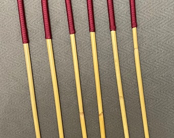 The Thick and Thuddy Dragon Cane Six - Set of 6 Classic Dragon Canes / BDSM Canes - 14" Burgundy Handles - 95 to 100 cms L - 9.5 - 12.5 mm D