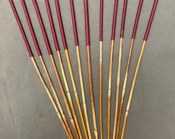 SALES SPECIAL - Set of 12 Classic Dragon Rattan Punishment Canes / School Canes / BDSM Canes with Burgundy Paracord Handles - 95 to 100 cms
