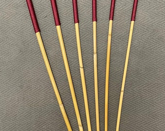 Six of the Best Set of 6 Classic Dragon Punishment Canes / School Canes / BDSM Canes - 95 to 100 cms L - Burgundy/Red Paracord Handles