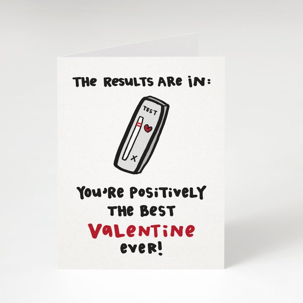SUPER SALE! The Results Are In! Funny Valentine's Day Card. Flirty Valentine. Positive Result Valentine's Day. Cute Valentine's Day Card.