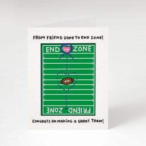 NEW! From Friend Zone to End Zone! Greeting Card. Football Themed Wedding Card. Funny Wedding Card. Funny Engagement Card. Football Wedding.