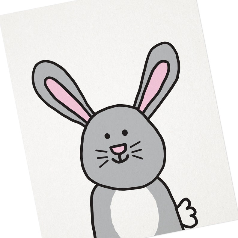 SALE Bunny Print 8x10. Rabbit Print. Cute Rabbit Print. Print Etsy