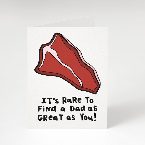 rare steak fathers day card "Rarest Of Them All" Father's (Dad)  Bonsai Paper Co How to Draw A Steak