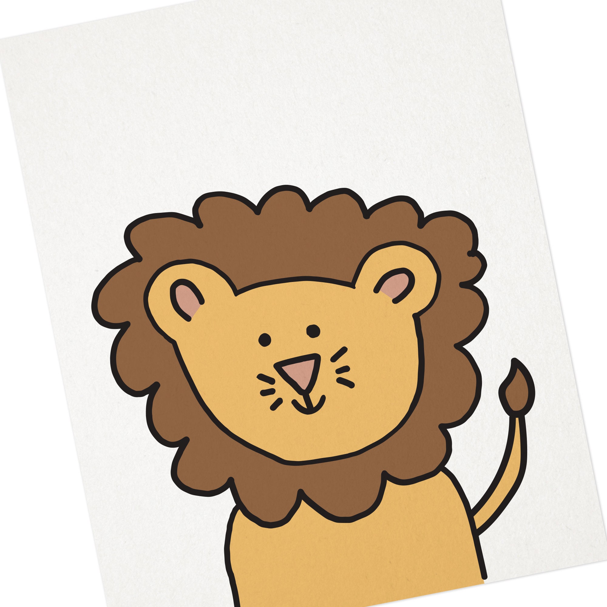 DIGITAL Lion Print 8x10 Cute LionPrint Cute Lion Print | Etsy