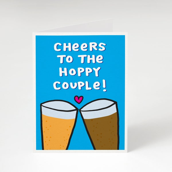 Cheers to the Hoppy Couple! Greeting Card. Engagement Card. Wedding Card. Beer Wedding Card. Beer Engagement Card. Beer Wedding. Beer.