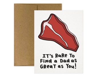 Funny Steak Father's Day Card, Rare Dad - Etsy Funny Steak Father's Day Card, Rare Dad - Etsy