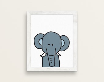 SUPER DUPER SALE! Elephant Print 8x10. Cute Elephant Print. Print for Nursery. Print for Kids Room. Wall Art. Cute Animal Print. Elephant