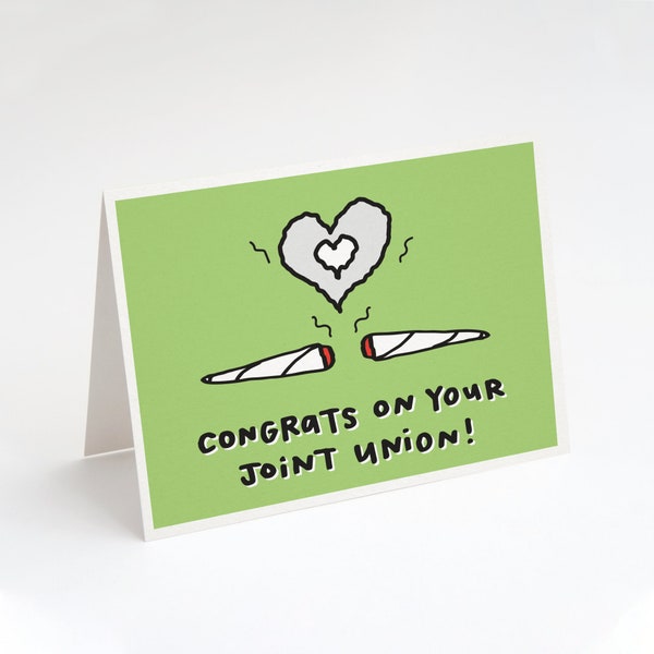 Congrats on Your Joint Union! Greeting Card. Wedding Card. Engagement Card. Funny Weed Wedding Card. Pot Wedding Card. Marijuana Card. Weed.