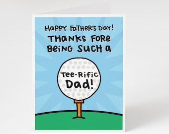 Tee-rific Dad Father's Day Card: Golf Greeting Card