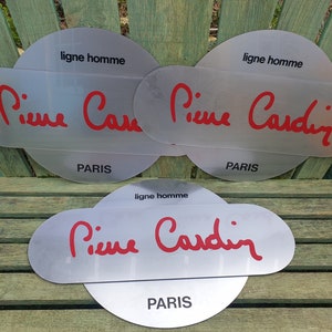 PIERRE CARDIN Paris shop/boutique advertising sign, clothes publicity, French. 3 available