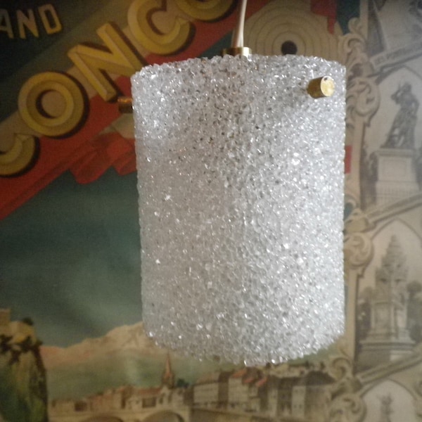 4 Pantalla de luz blanca vintage francesa de los años 60, pantalla de lámpara colgante de vidrio perspex de plástico original, moderna de mediados de siglo, reemplazo