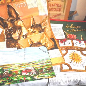 Vintage French Calendar Tea Towel: Alsatian Recipe Kitchenalia