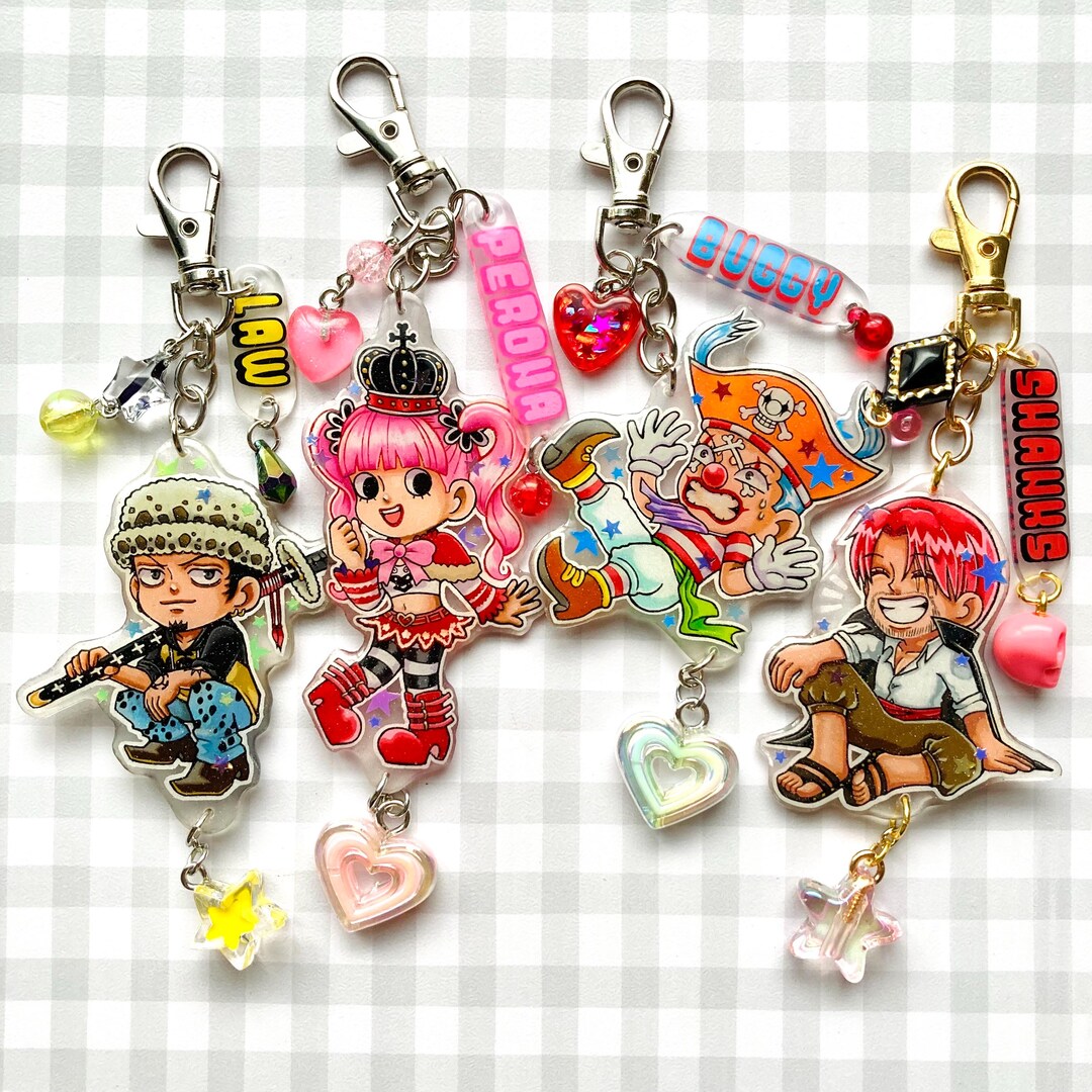 Hand Drawn OP Various Character Charm Keychain - Etsy