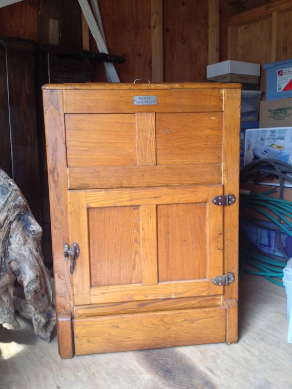 old wooden ice box