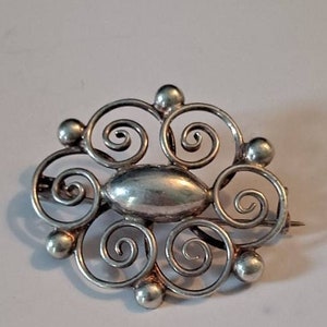 DENMARK Signed STERLING Silver Hermann SIERSBOL Modernist Scandinavian pin brooch
