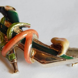 KJL Kenneth Jay Lane Enameled STERLING Silver high heel shoe pin brooch