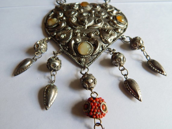 HUGE Agate stone  Dangling Persian Indian Filigre… - image 6