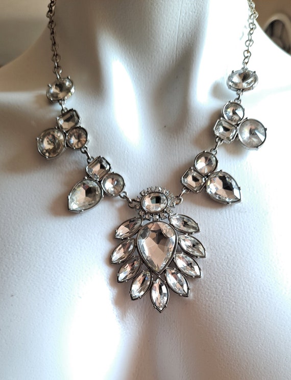 Sparkling Crystal Rhinestone glam costume necklace