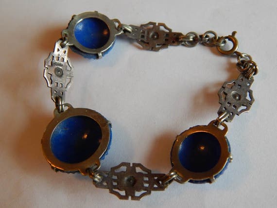 STERLING Silver Molded Glass MARCASITE sterling s… - image 3