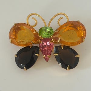 Joan Rivers signed BUTTERFLY rhinestone bug brooch