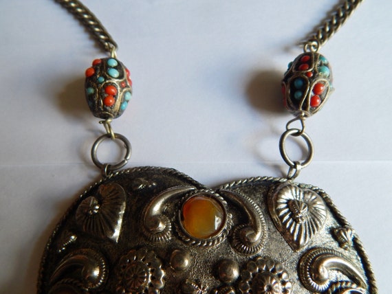 HUGE Agate stone  Dangling Persian Indian Filigre… - image 7