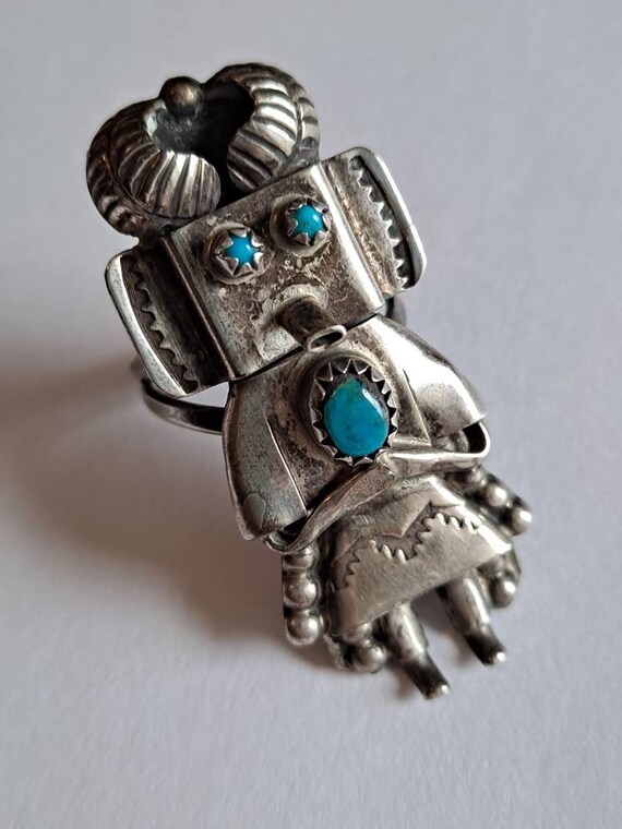 Doris Smallcanyon Navajo Coral Kachina Sterling Silver Cuff Bracelet Doris Smallcanyon Navajo Coral Kachina Sterling Silver Cuff Bracelet
