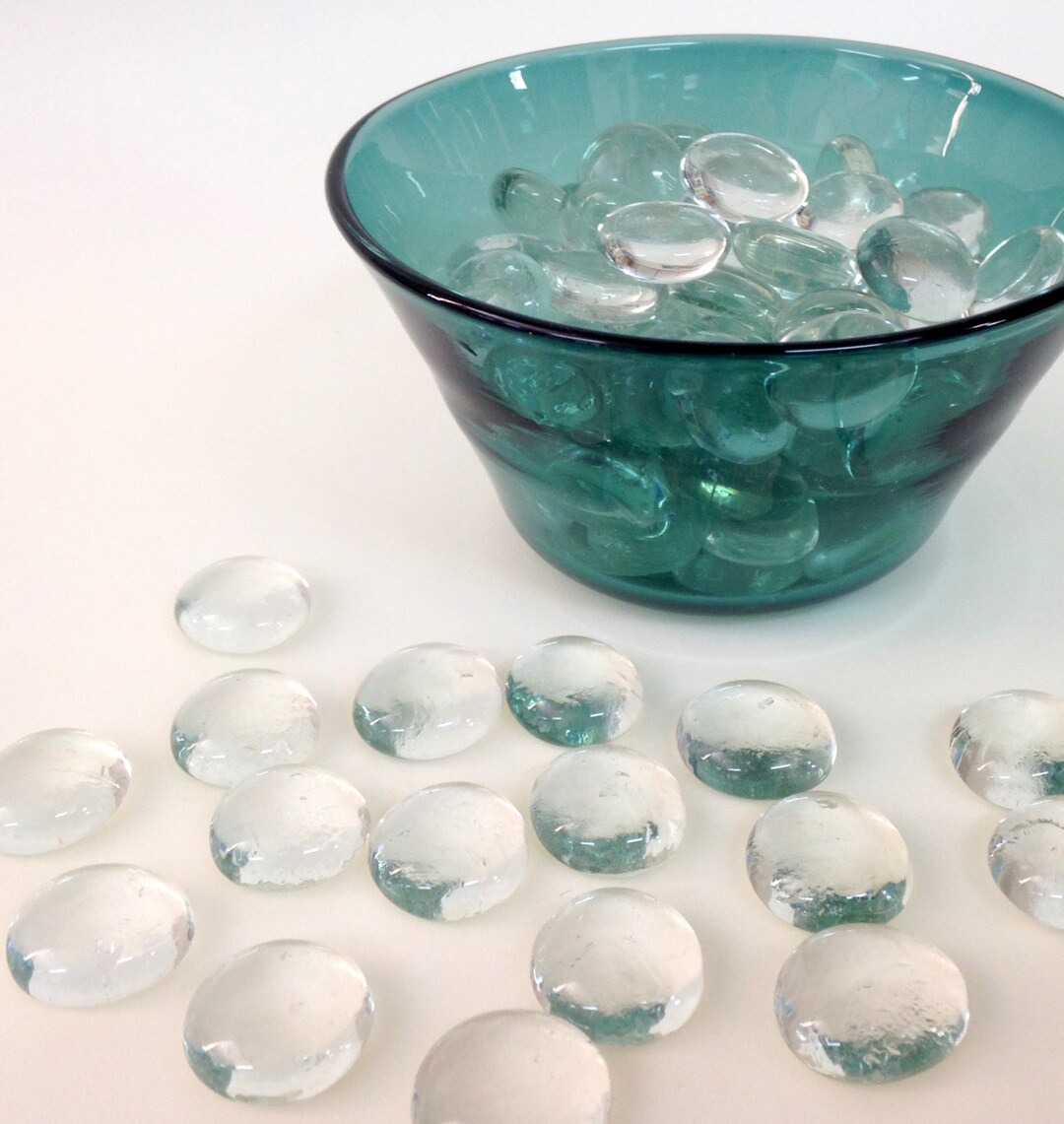 Vase Filler Gems, Clear Flat Glass Marbles, Vase Filler, Glass Stones