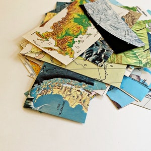 Ephemera vintage, cartes vintage, géomorphologie, cartes topographiques, planètes, constellations, cartes de scrapbooking, morceaux de carte, travaux manuels, travaux manuels en papier