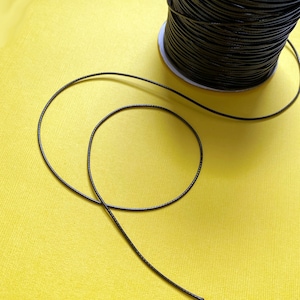 Waxed Polyester Cord, 1mm, black cord, sold by yard, friendship bracelet, jewelry crafts, cord for jewelry, thin black cord, strong, durable imagem 1
