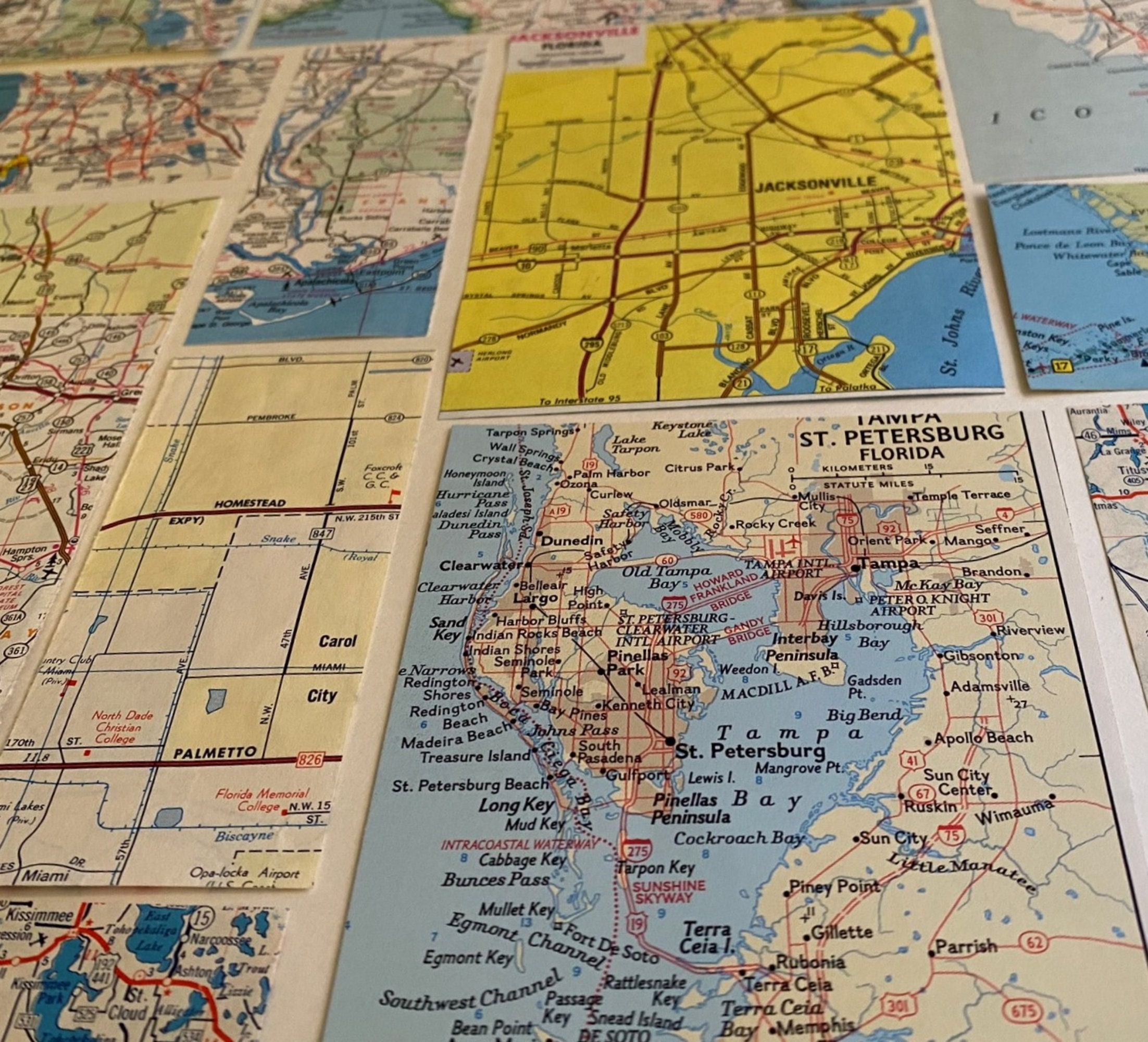 Florida Vintage Map Scrap Pieces. Florida DIY Card Making, FL Scrapbook ...