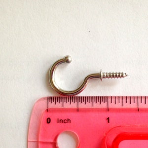 Stainless Steel Cup Hooks 7/8 ball tip high quality rust resistant small cup hook, small hook BULK PRICING QTY 30 image 2