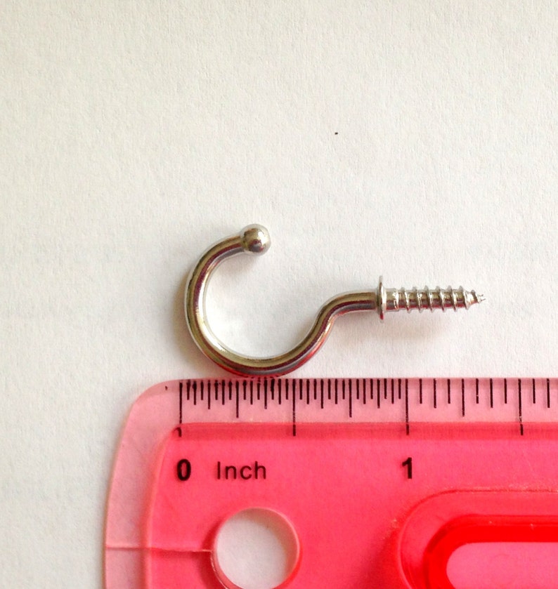 Stainless Steel Cup Hooks 7/8 ball tip high quality rust resistant small cup hook, small hook BULK PRICING QTY 30 image 2