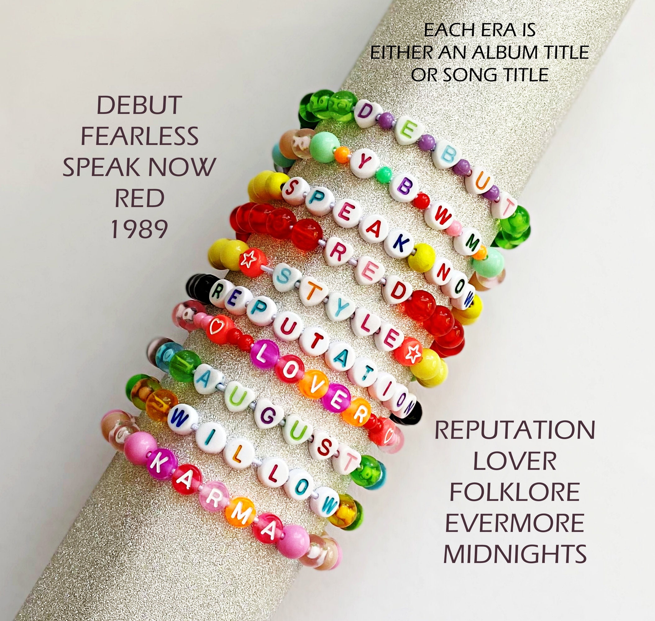 Taylor Swift All 10 Albums Inspired Eras Tour Friendship Bracelets