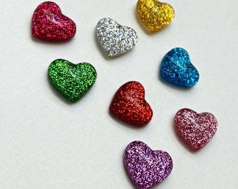 Resin Heart Cabochon, Glitter Heart Cabochon, Small resin hearts, Valentines Day crafts, DIY crafts, kids, heart shaped, valentine crafts